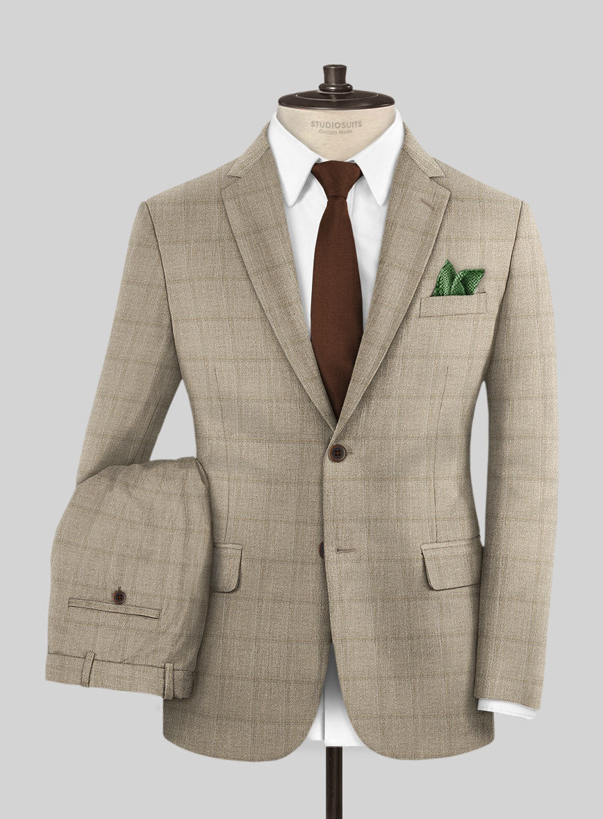 Italian Murano Padro Brown Wool Linen Silk Suit - StudioSuits