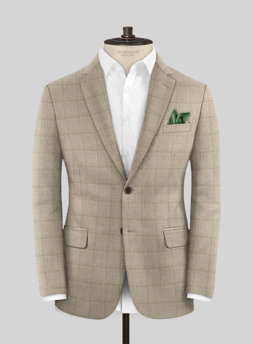 Italian Murano Padro Brown Wool Linen Silk Suit - StudioSuits