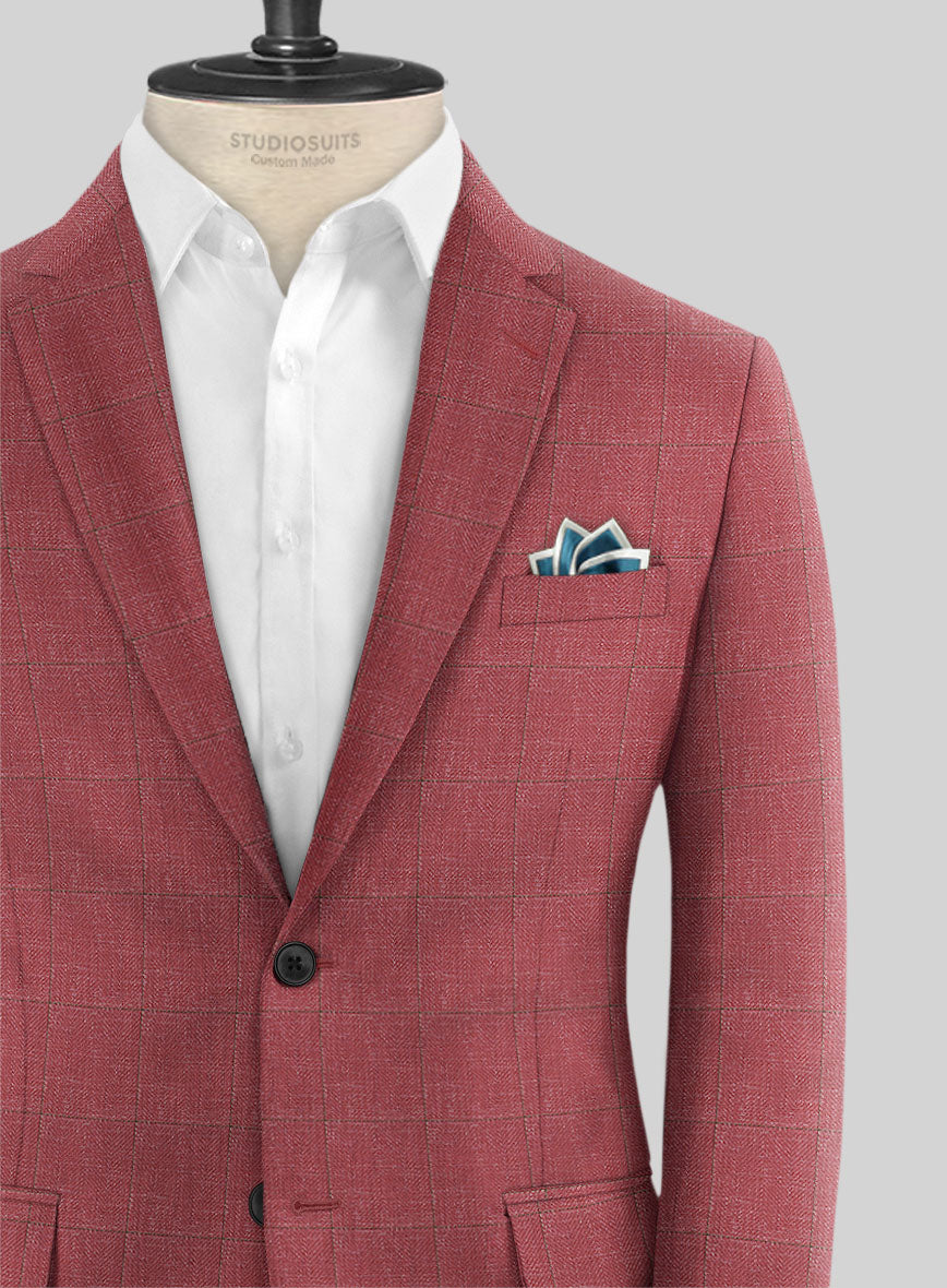 Italian Murano Radon Pink Wool Linen Silk Jacket - StudioSuits