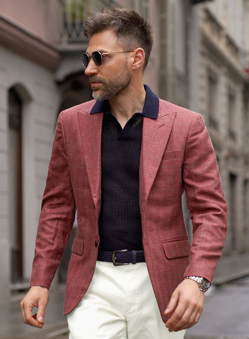 Italian Murano Radon Pink Wool Linen Silk Jacket - StudioSuits