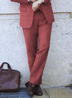 Italian Murano Radon Pink Wool Linen Silk Pants - StudioSuits