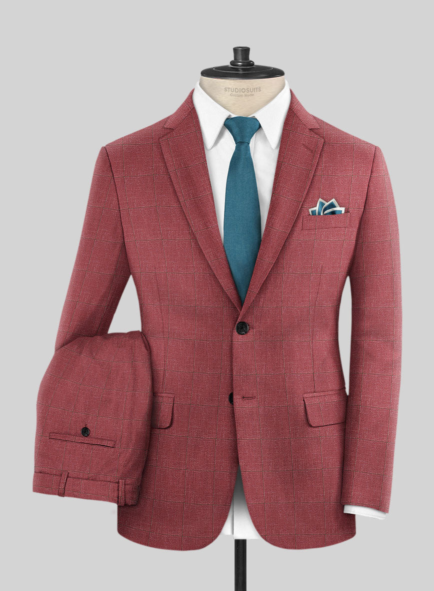 Italian Murano Radon Pink Wool Linen Silk Suit - StudioSuits