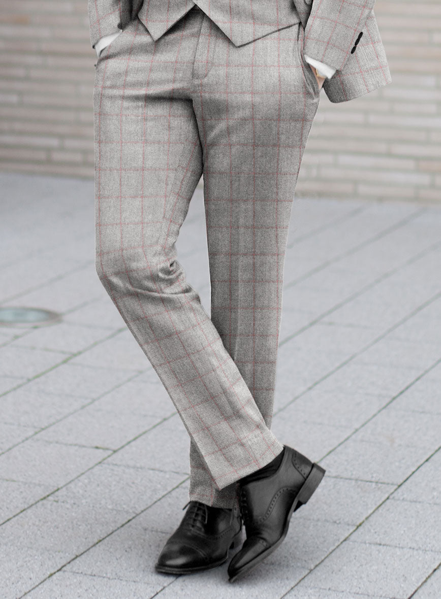 Italian Norezi Gray Wool Pants - StudioSuits