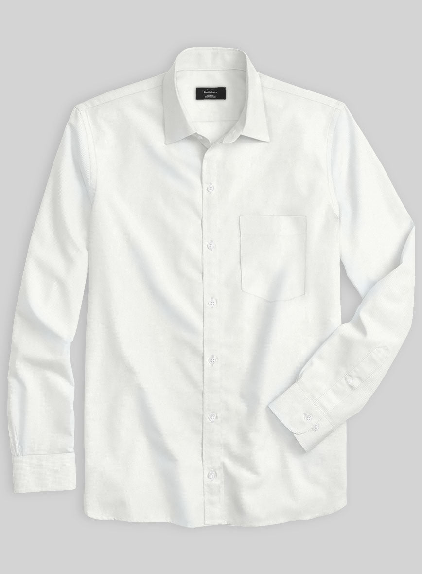 Italian Off White Cotton Shirt - StudioSuits