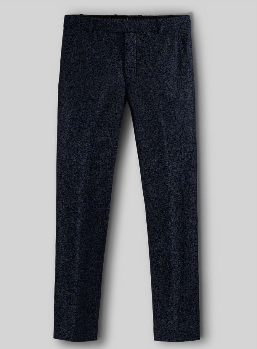 Italian Oxford Blue Tweed Pants - StudioSuits