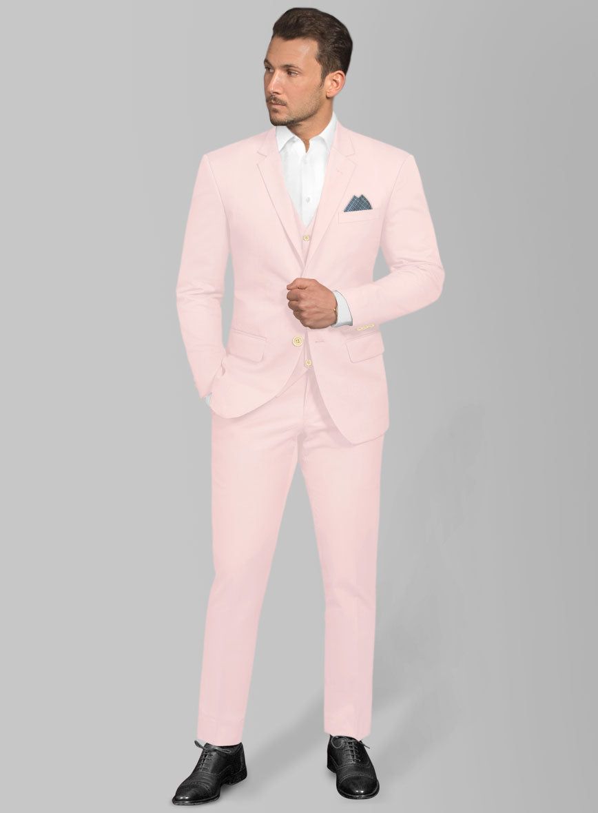 Italian Pale Pink Cotton Stretch Suit