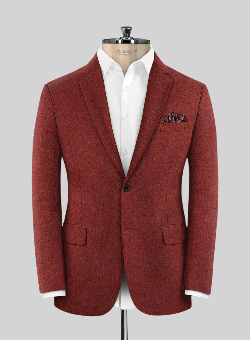 Italian Plicio Auburn Wool Jacket - StudioSuits