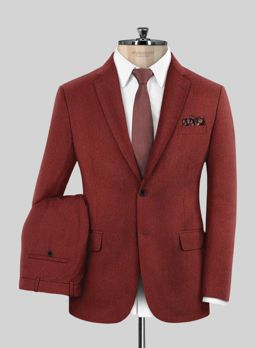 Italian Plicio Auburn Wool Suit - StudioSuits