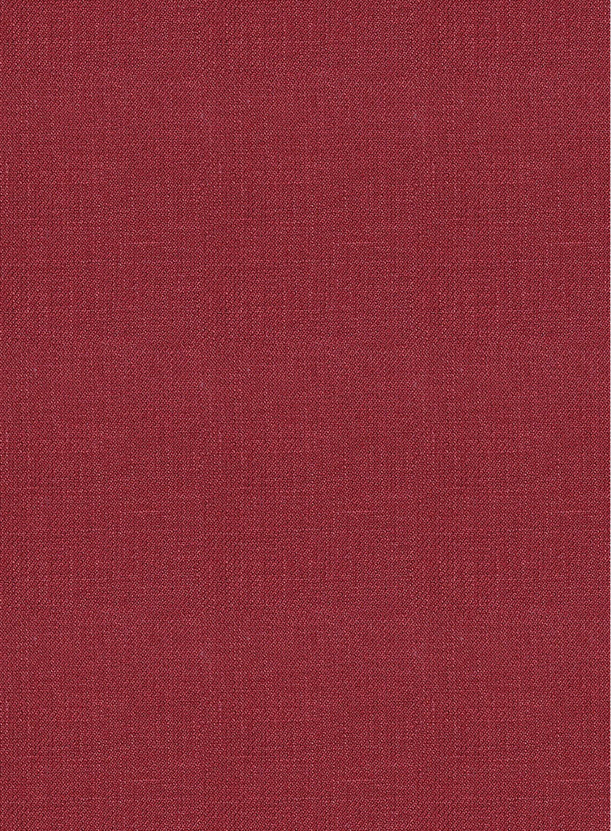 Italian Prato Burgundy Linen Highland Trousers - StudioSuits