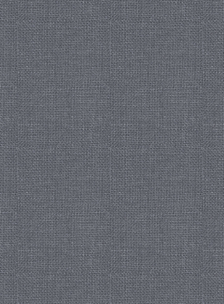 Italian Prato Gray Dobby Linen Highland Trousers - StudioSuits