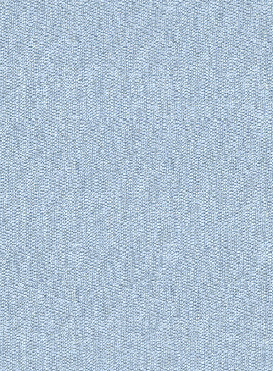 Italian Prato Powder Blue Linen Pants - StudioSuits