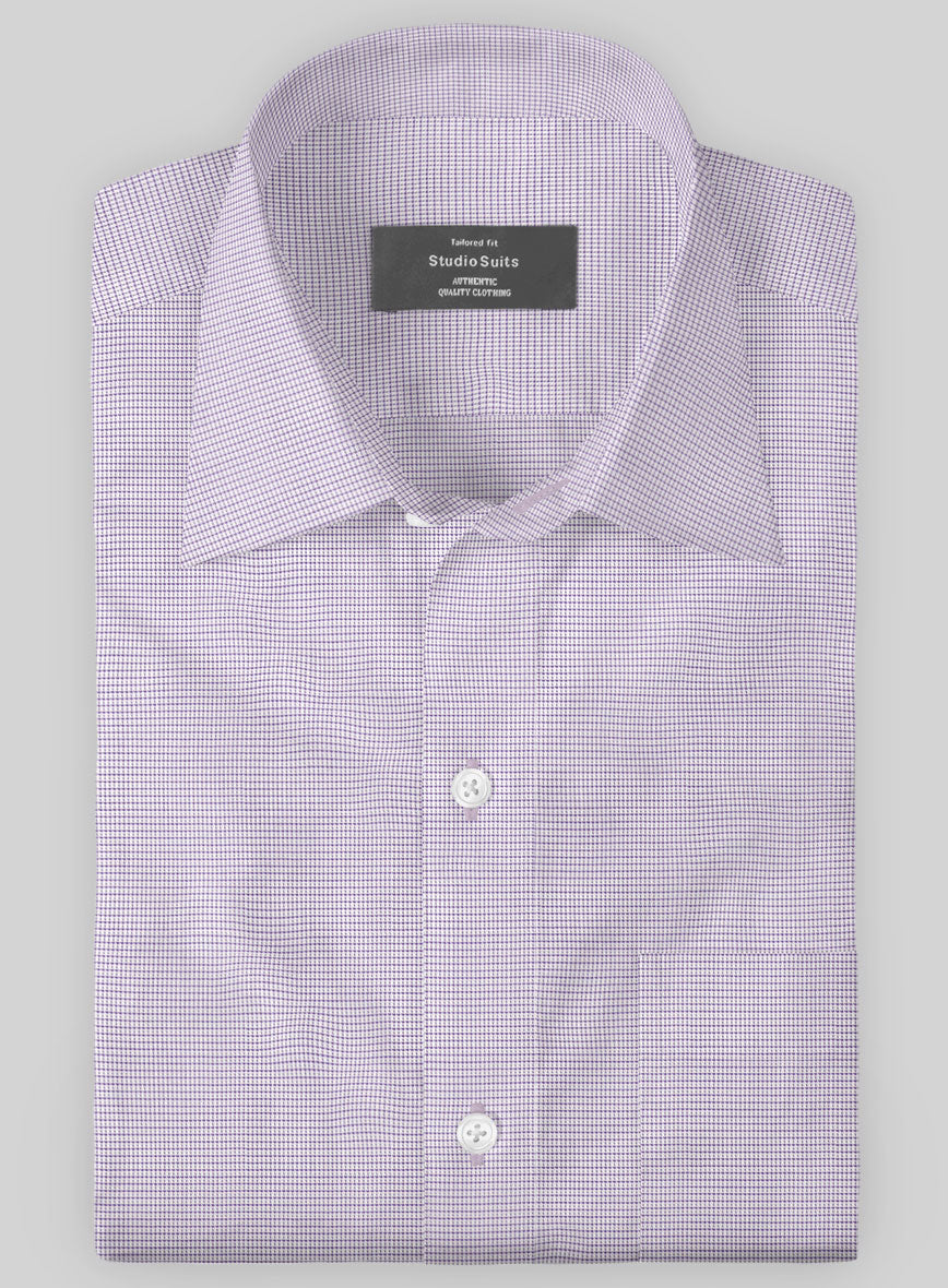 Italian Purple Grid Shirt - StudioSuits