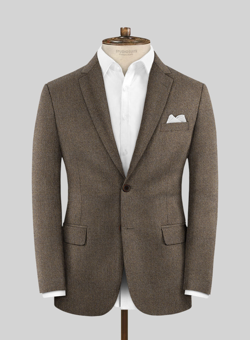 Italian Quelo Rust Brown Twill Flannel Suit - StudioSuits