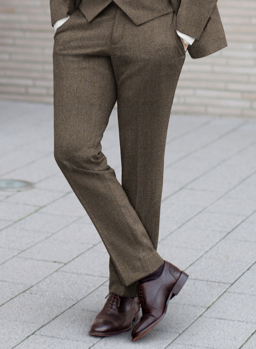 Italian Quelo Rust Brown Twill Flannel Suit - StudioSuits