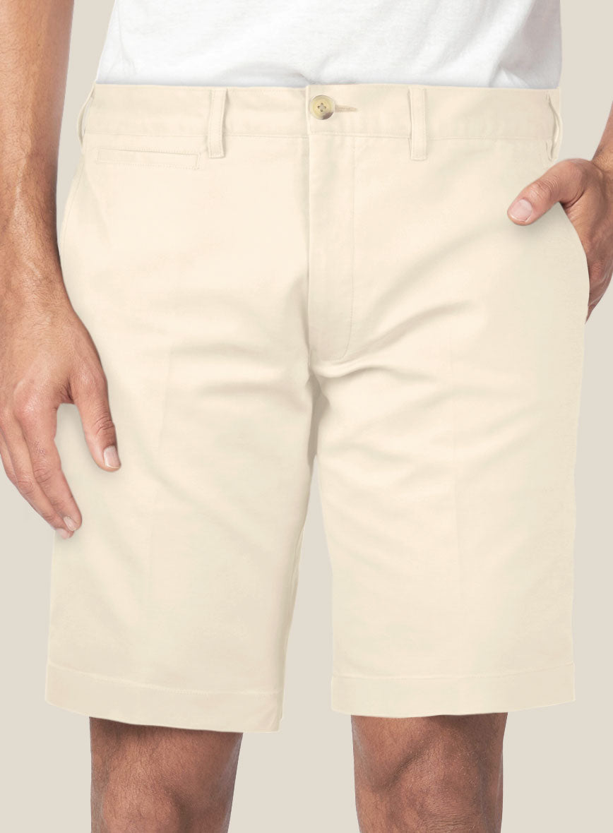 Italian Sandy Beach Cotton Stretch Shorts - StudioSuits