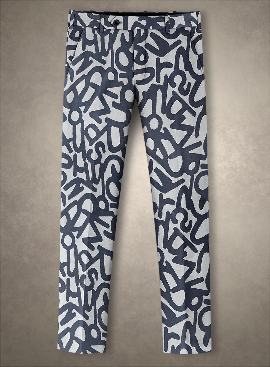 Italian Silk Alfabeto Pants - StudioSuits