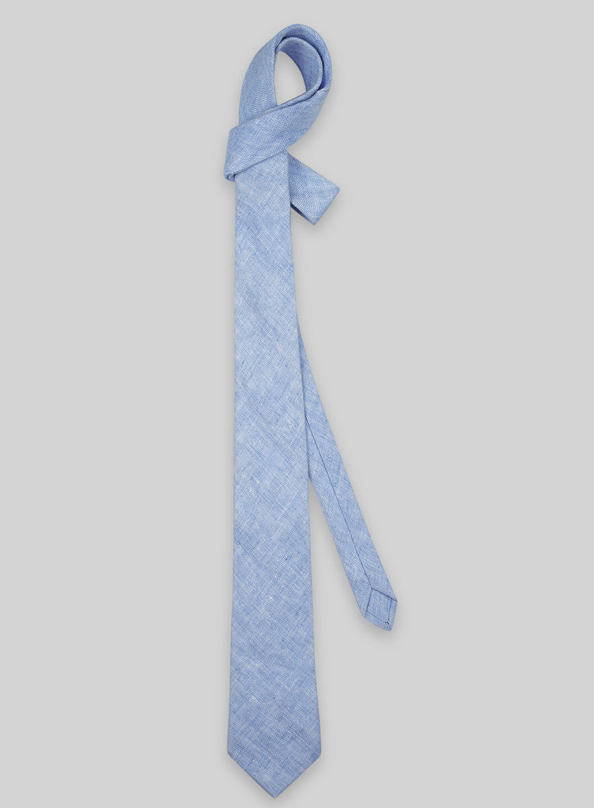 Italian Linen Tie - Sky Blue - StudioSuits