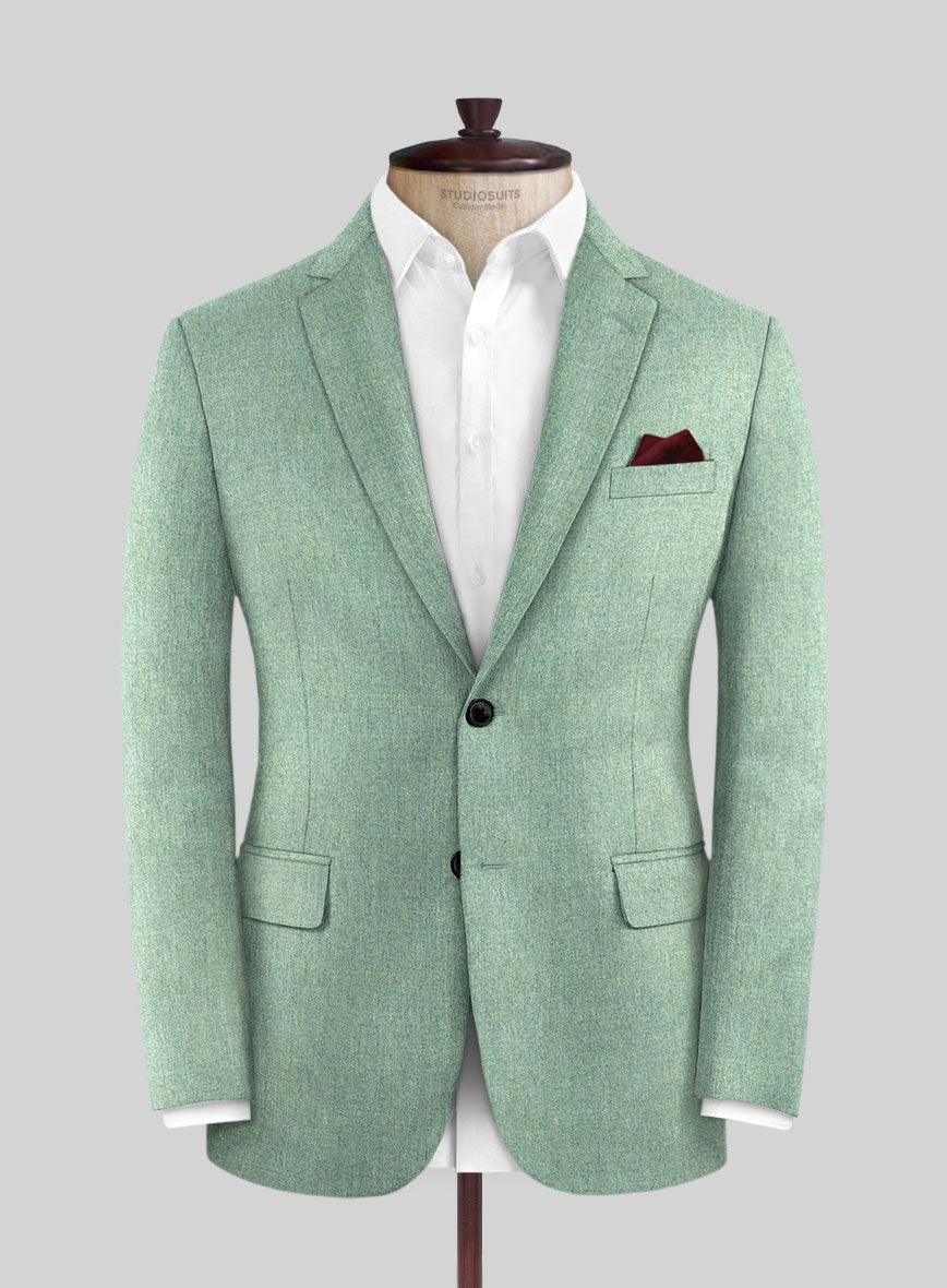 Italian Squito Bettle Green Wool Jacket - StudioSuits