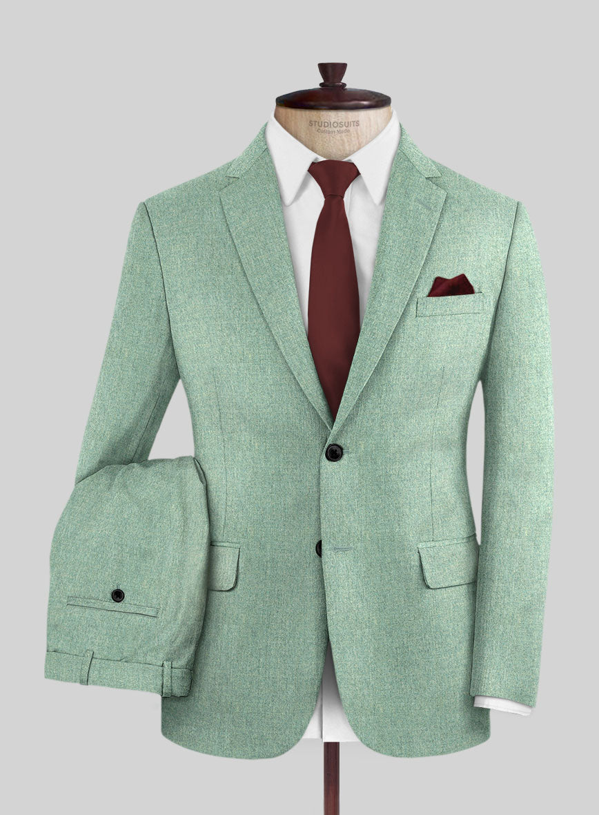 Italian Squito Bettle Green Wool Suit - StudioSuits