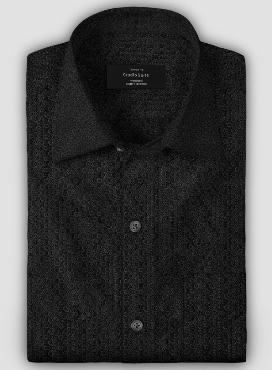 Italian Stretch Black Swirl Shirt - StudioSuits