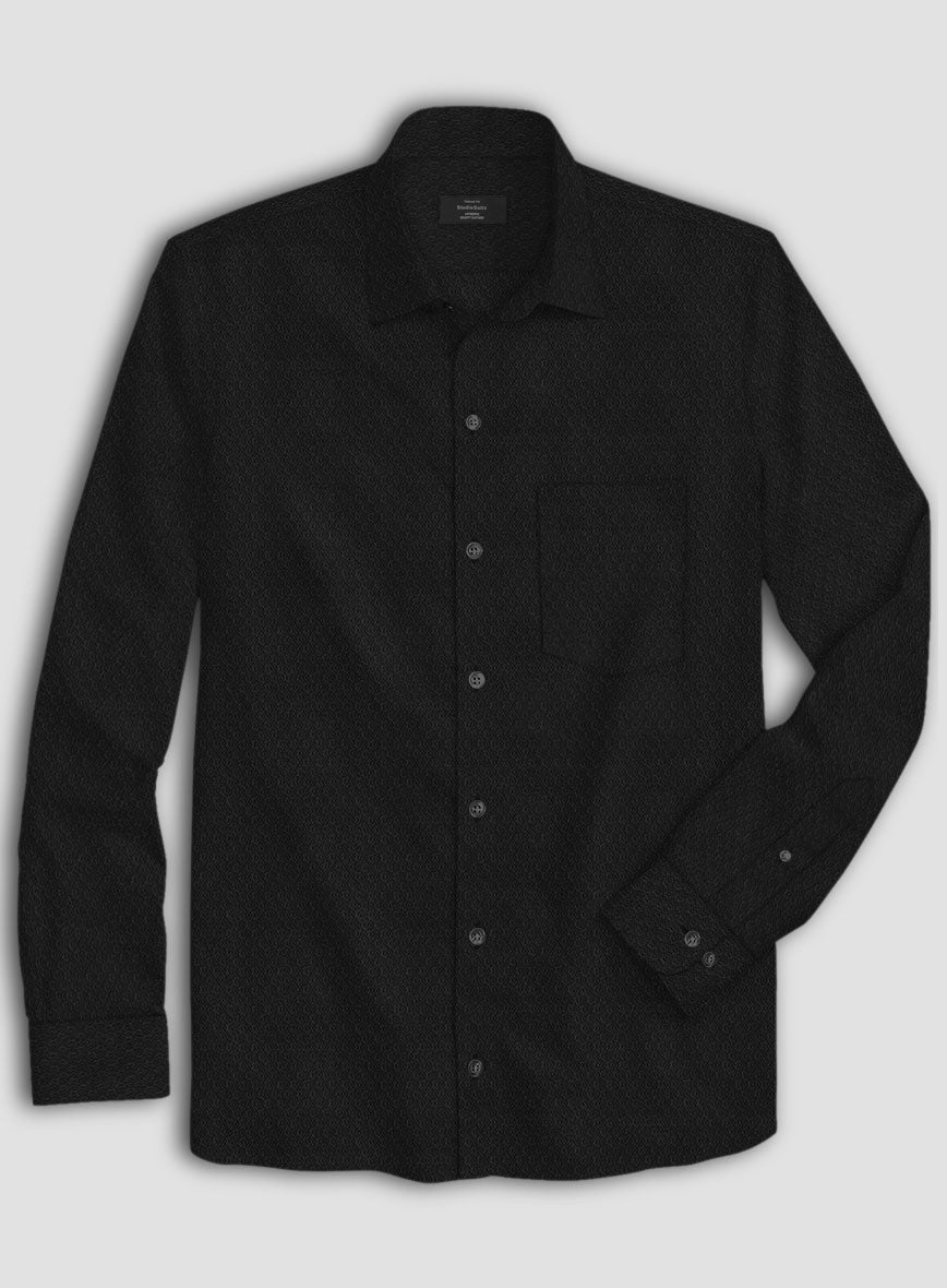 Italian Stretch Black Swirl Shirt - StudioSuits