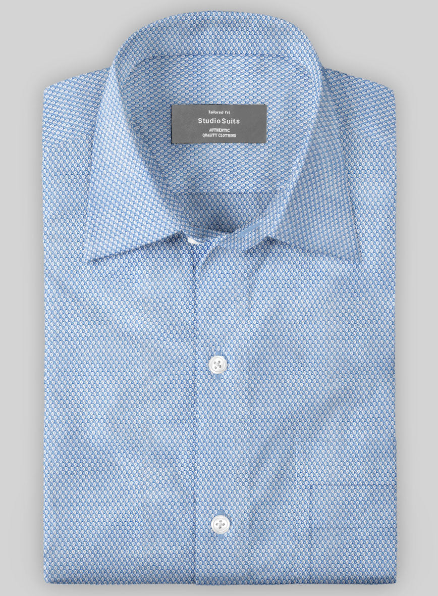 Italian Stretch Blue Starburst Shirt - StudioSuits