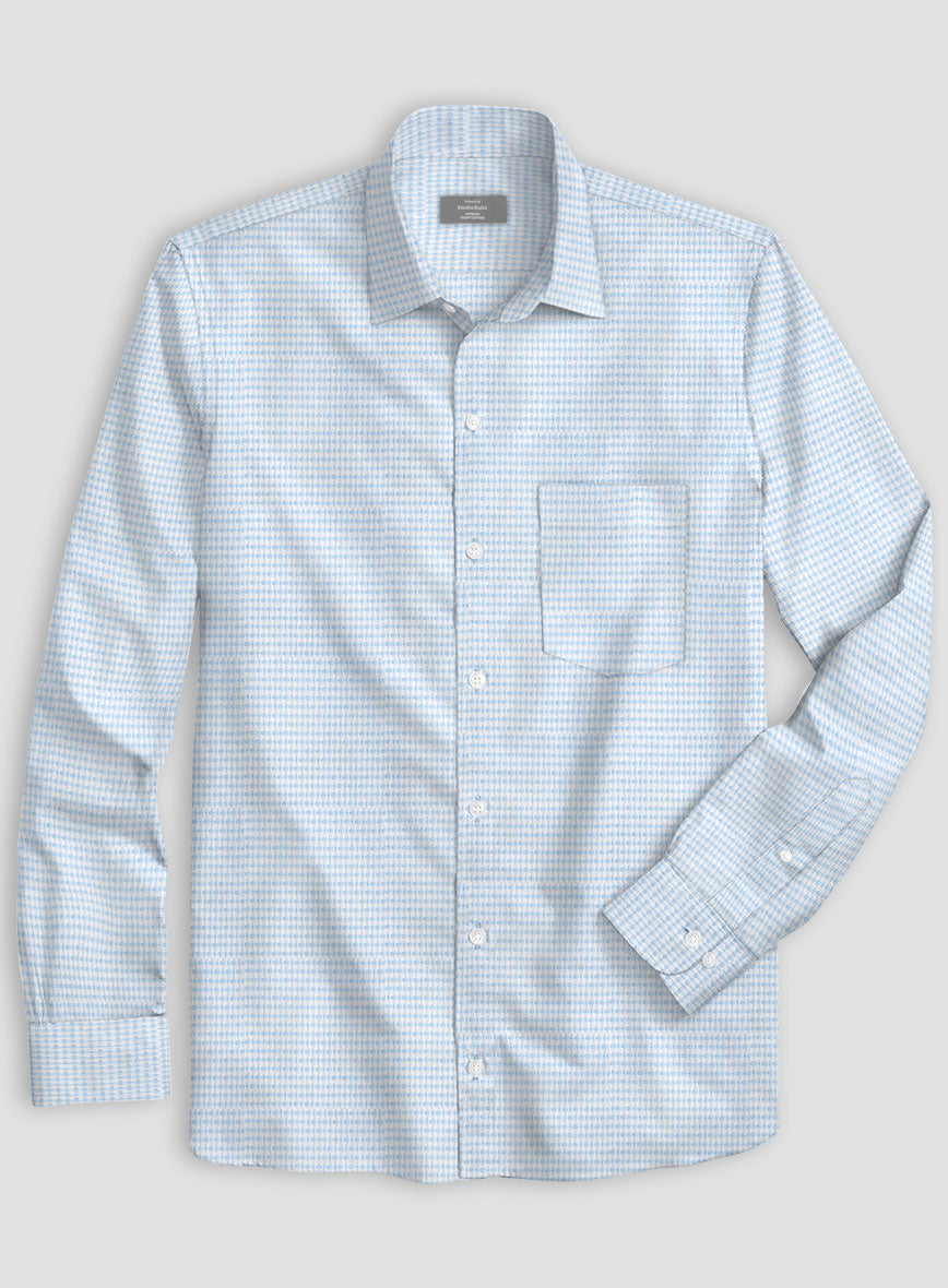 Italian Stretch Blue Trellis Shirt - StudioSuits