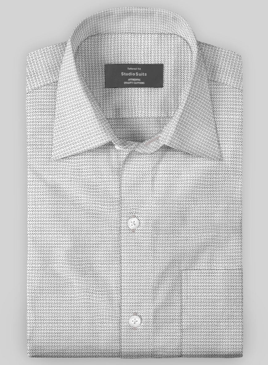 Italian Stretch White Matrix Shirt - StudioSuits