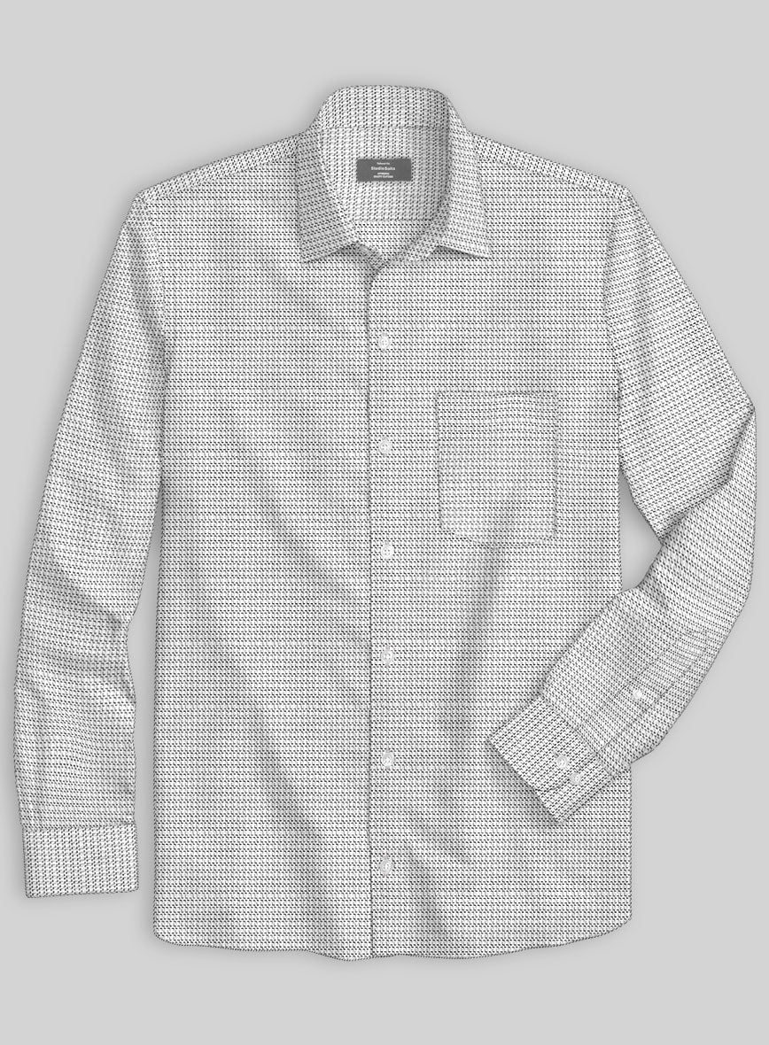 Italian Stretch White Matrix Shirt - StudioSuits