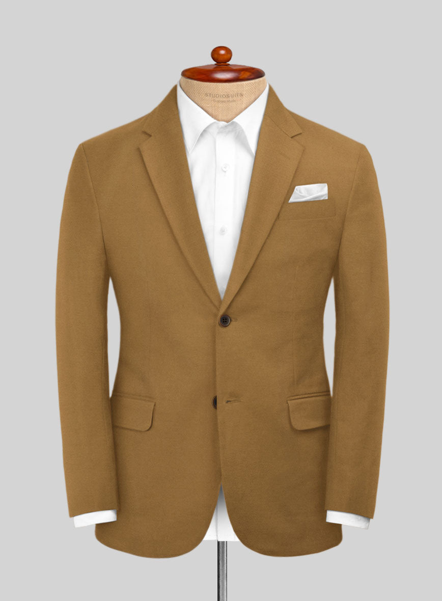 Italian Tan Cotton Stretch Jacket - StudioSuits