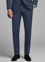 Italian Tela Indigo Blue Wool Pants - StudioSuits