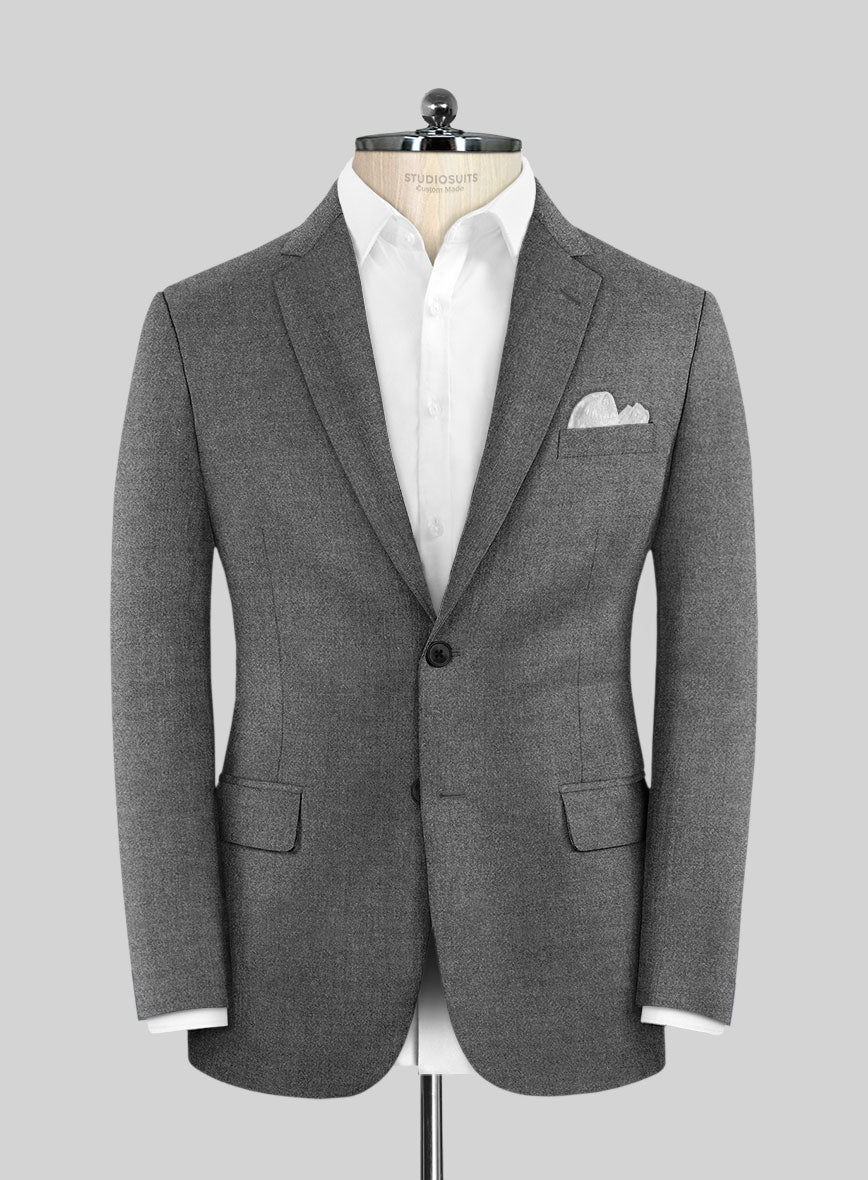 Italian Turna Gray Flannel Jacket - StudioSuits