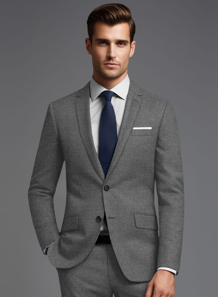 Italian Turna Gray Flannel Jacket - StudioSuits