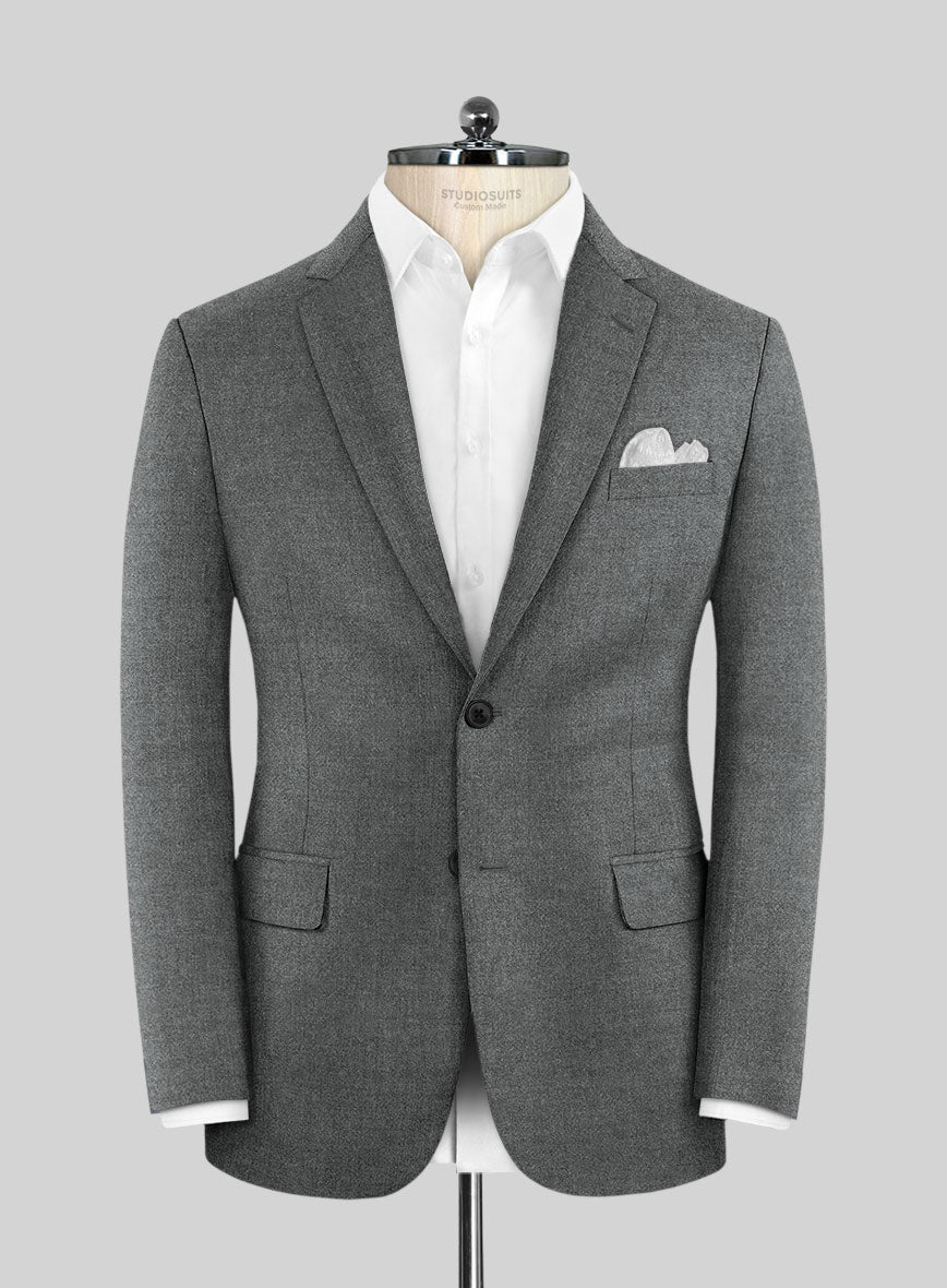 Italian Turna Gray Flannel Jacket - StudioSuits