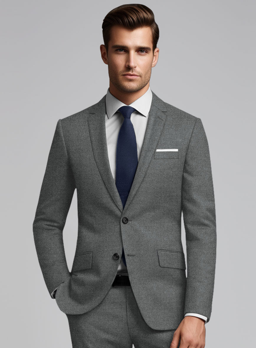 Italian Turna Gray Flannel Jacket - StudioSuits