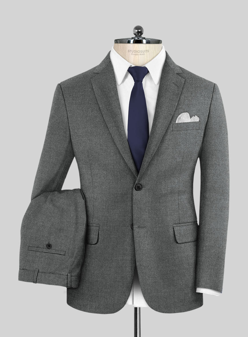 Italian Turna Gray Flannel Suit - StudioSuits