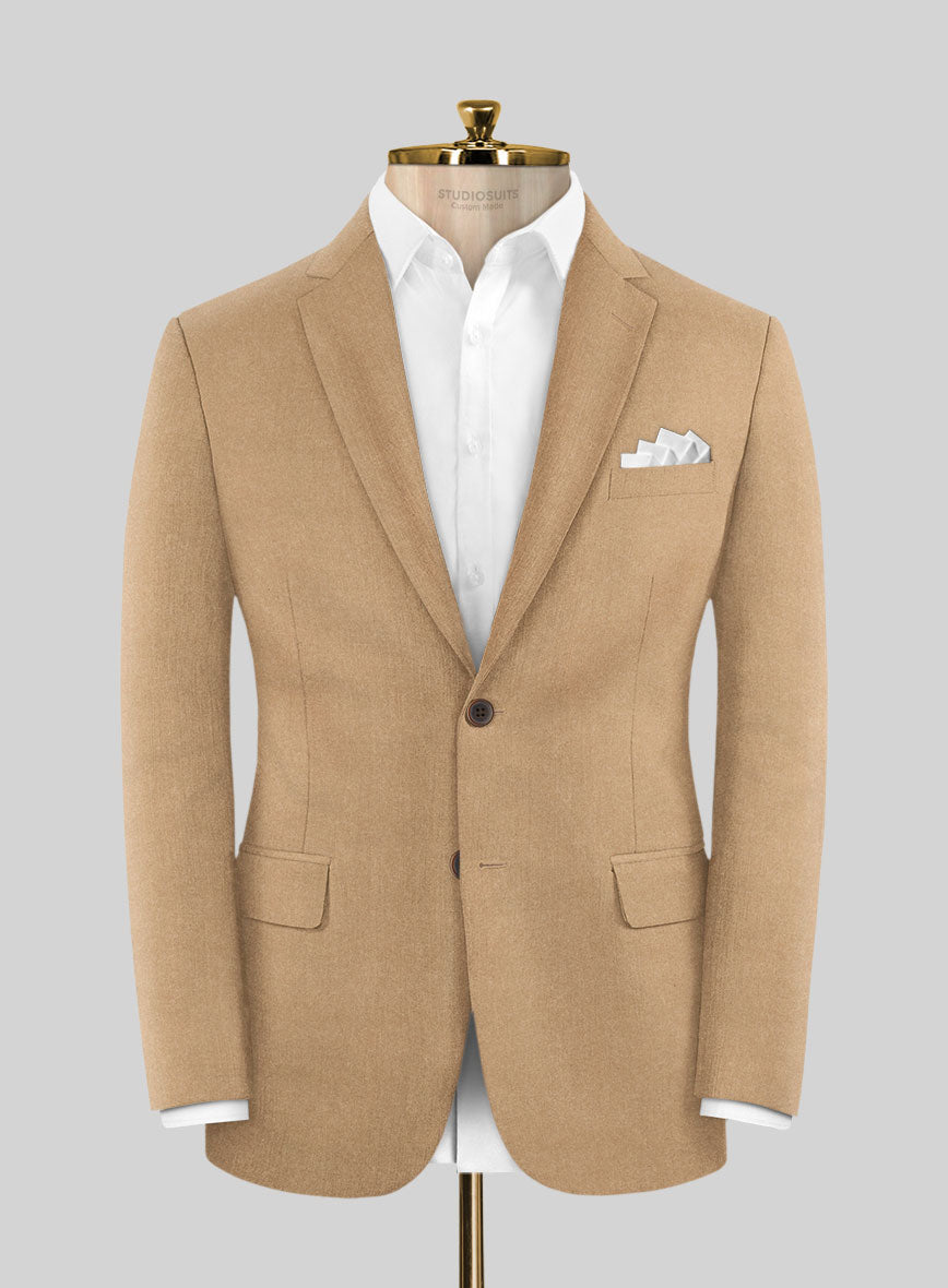 Italian Turna Khaki Flannel Jacket - StudioSuits