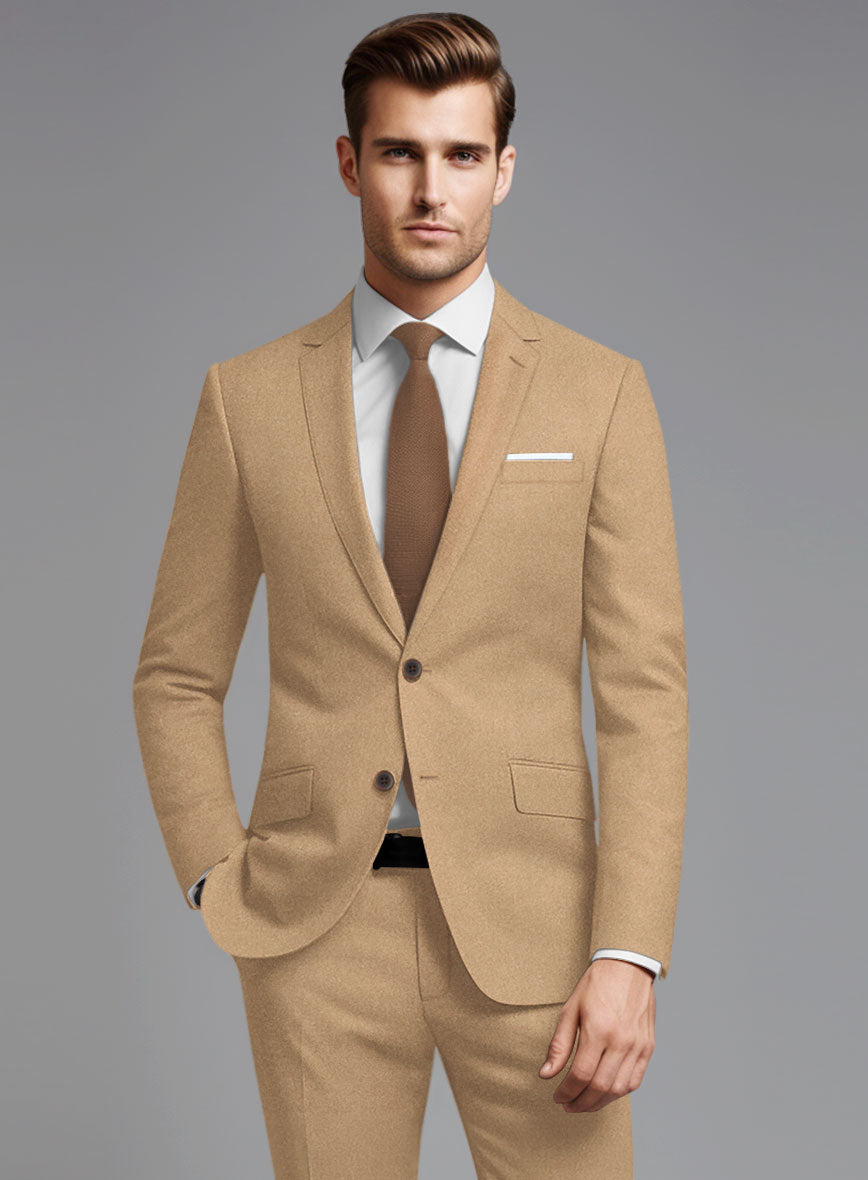 Italian Turna Khaki Flannel Jacket - StudioSuits