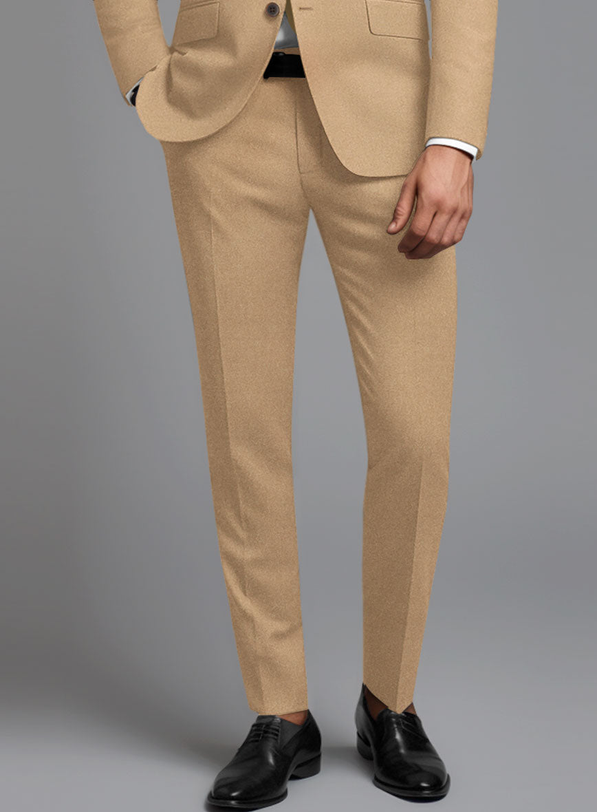 Italian Turna Khaki Flannel Pants - StudioSuits