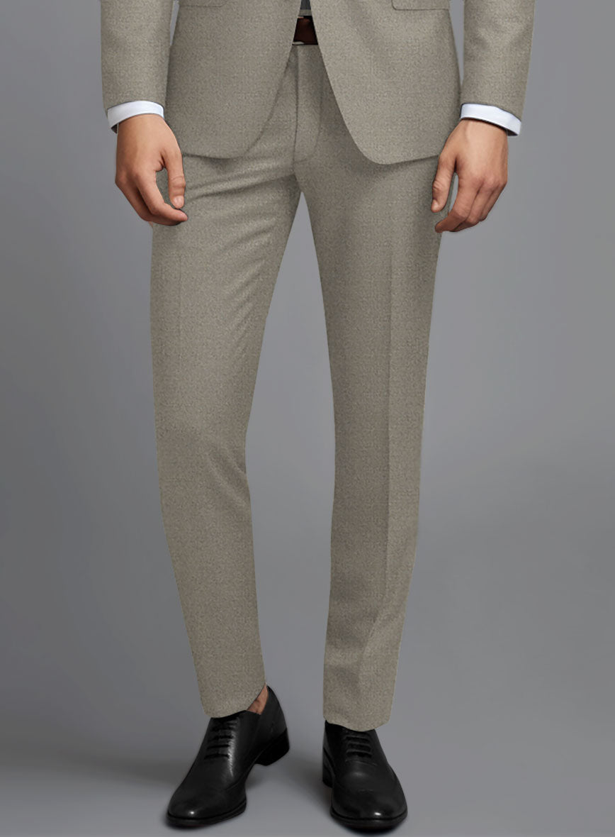 Italian Turna Light Brown Flannel Pants - StudioSuits