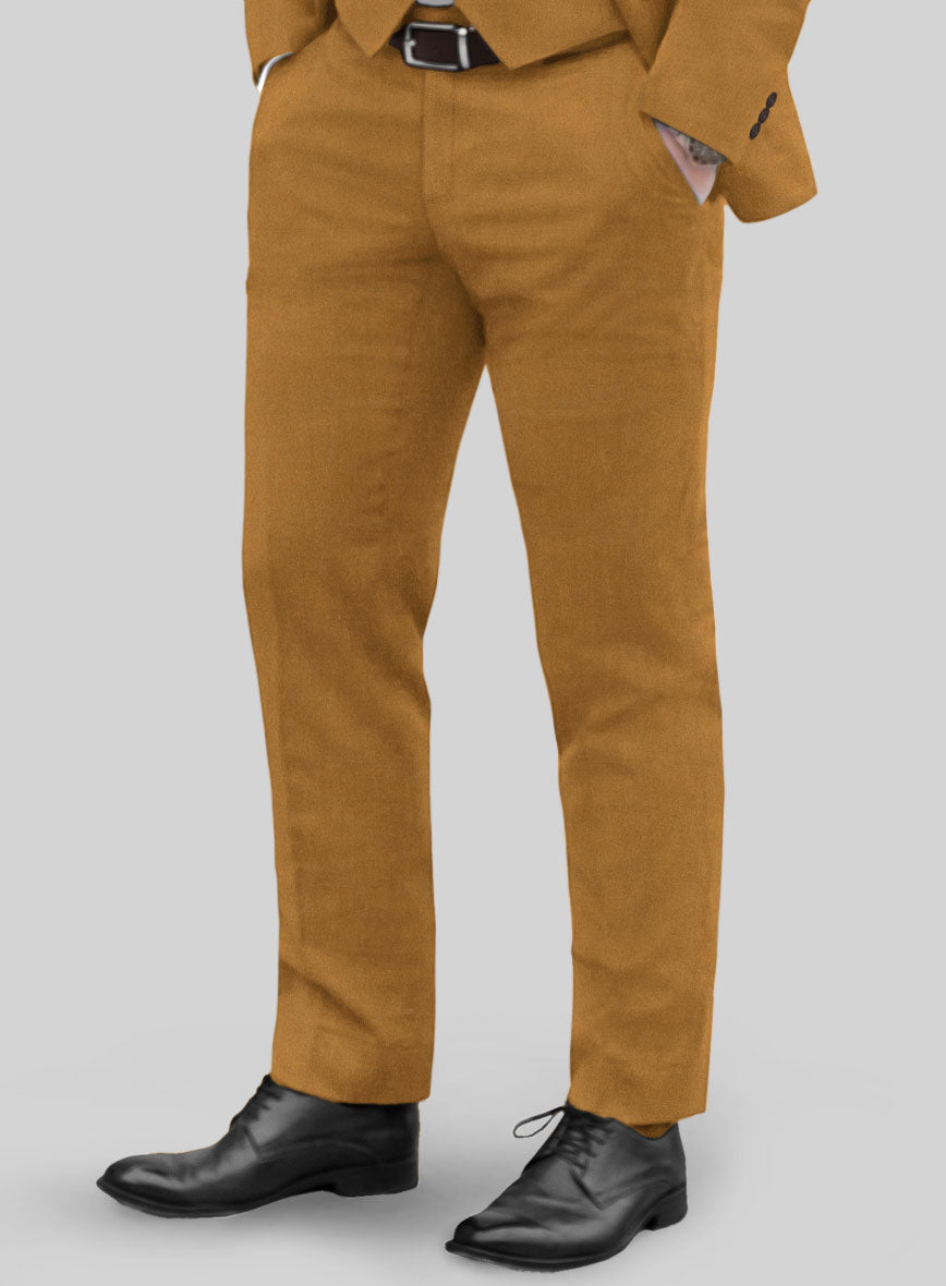 Italian Turna Mustard Flannel Pants - StudioSuits