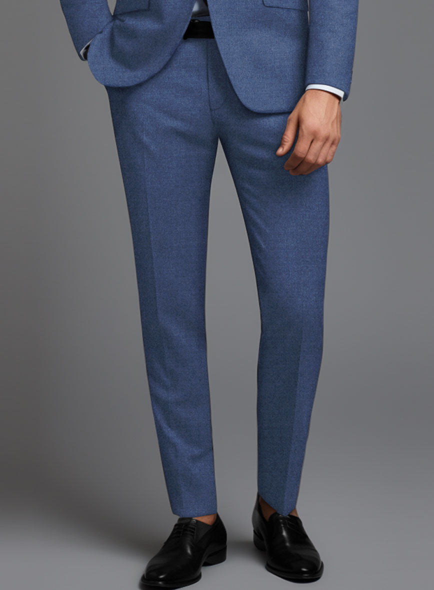 Italian Turna Paris Blue Flannel Pants - StudioSuits