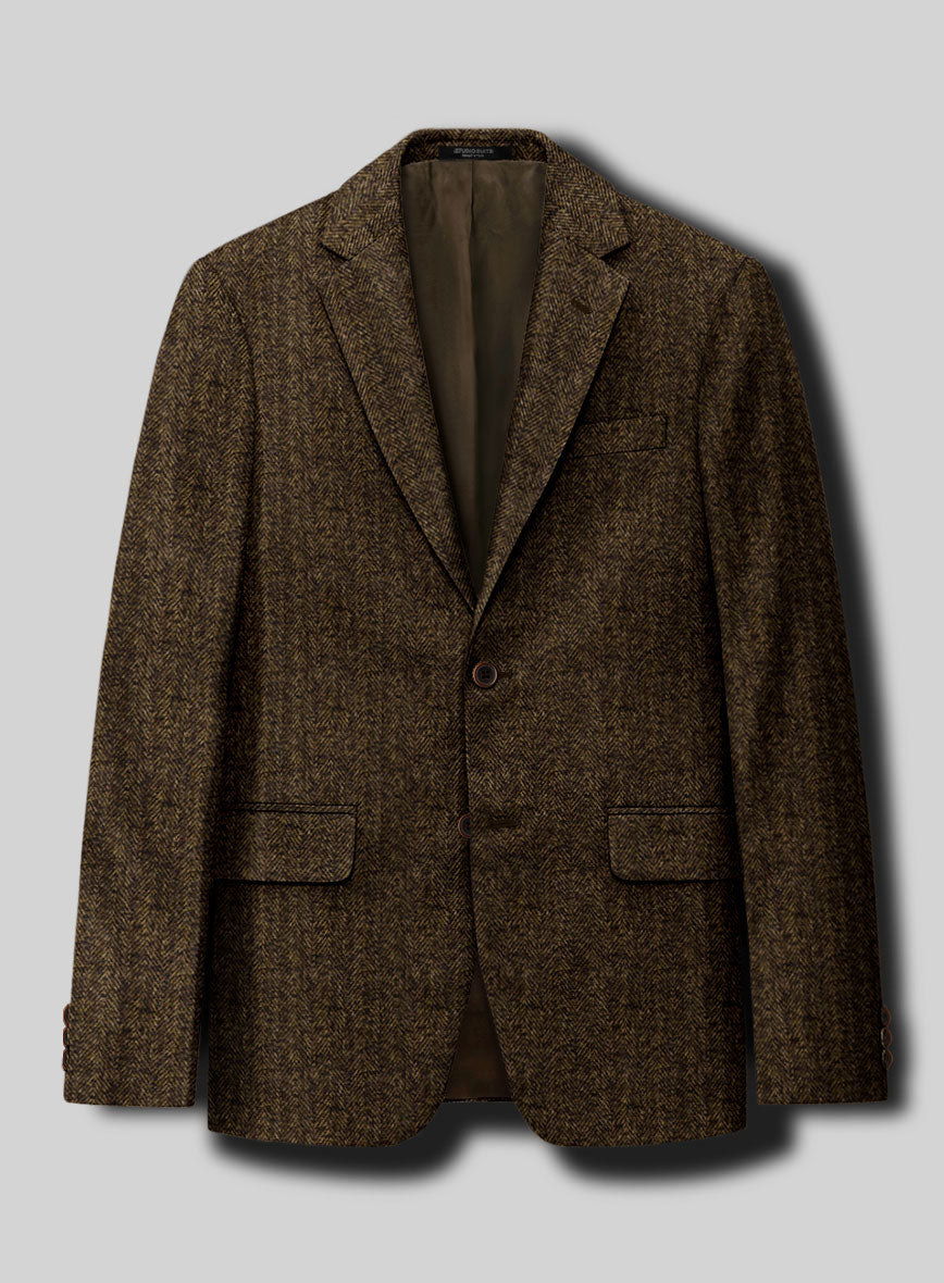 Italian Tweed Herringbone Timoteo Jacket - StudioSuits