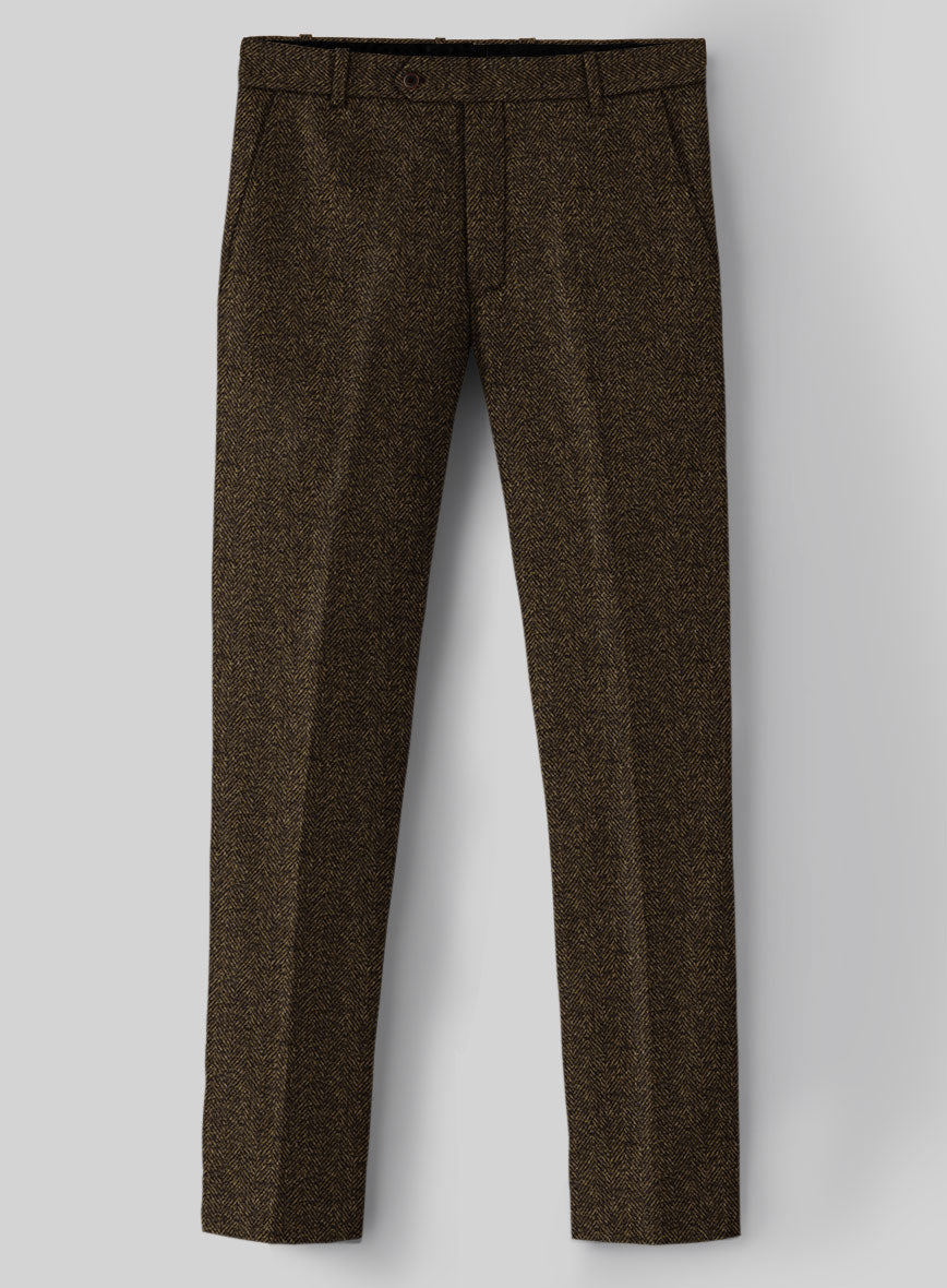 Italian Tweed Herringbone Timoteo Pants - StudioSuits