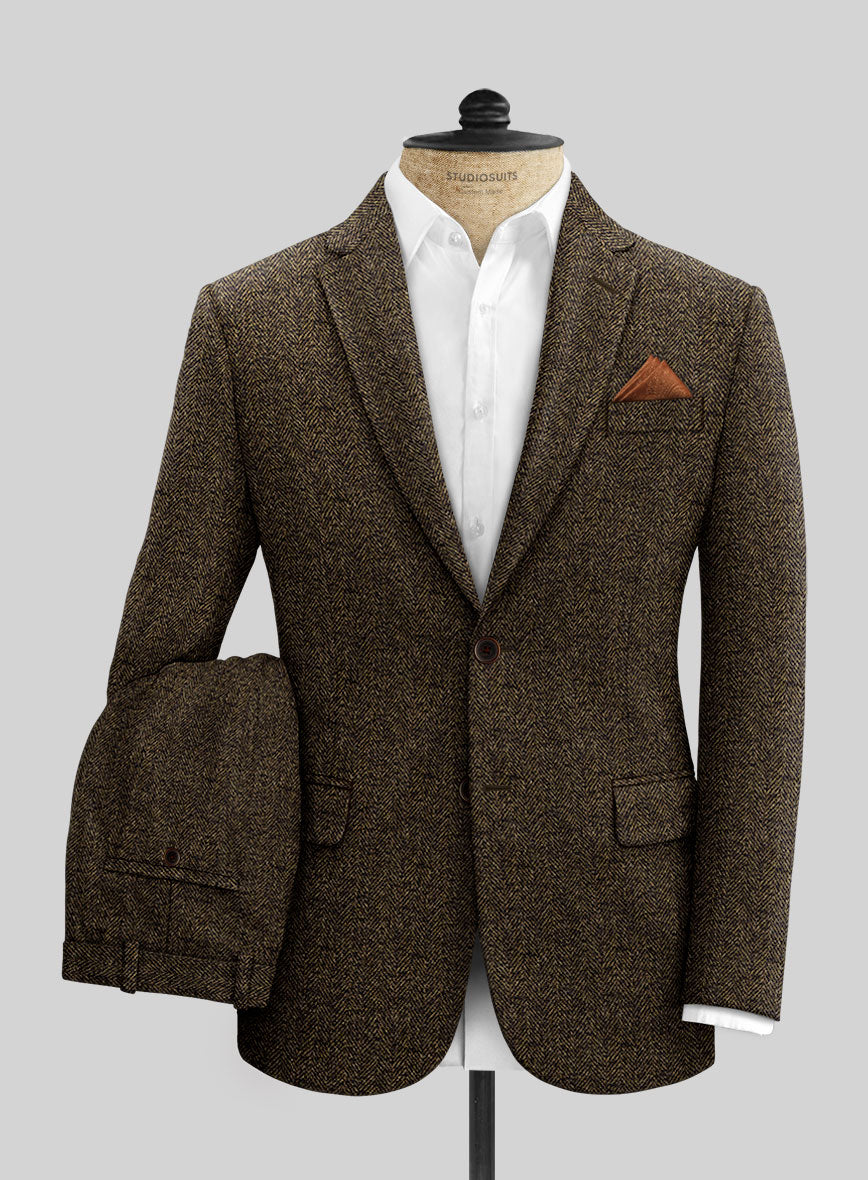 Italian Tweed Herringbone Timoteo Suit - StudioSuits