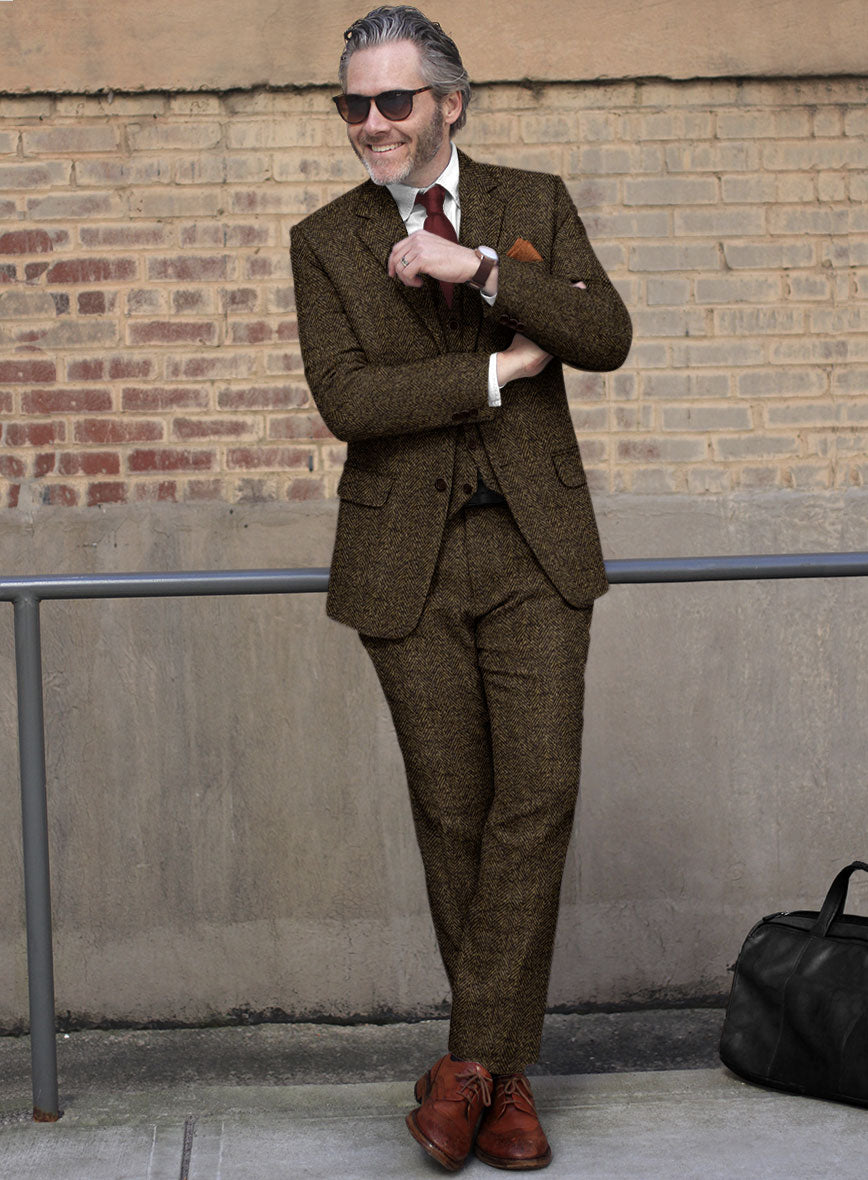 Italian Tweed Herringbone Timoteo Suit - StudioSuits