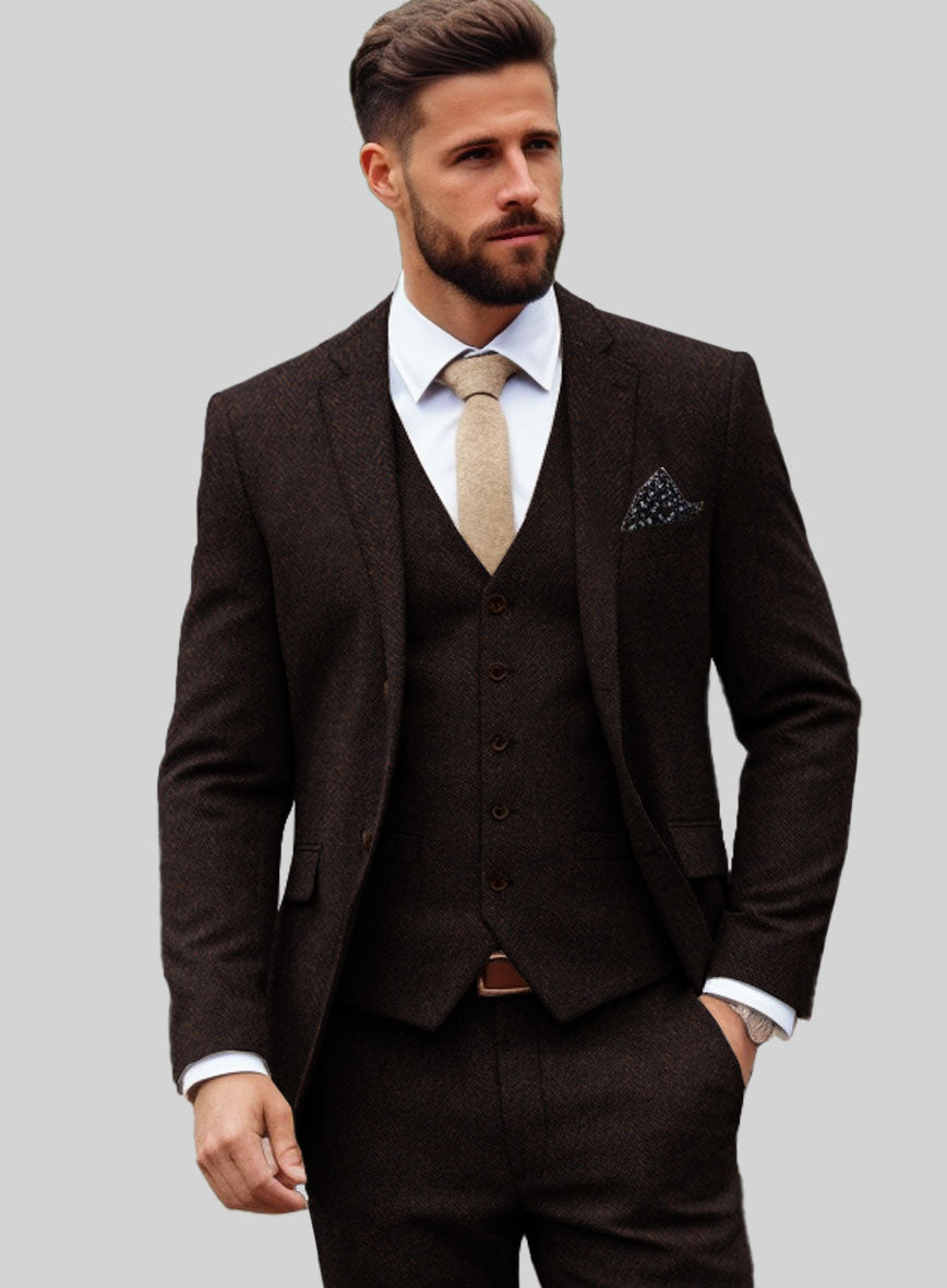 Italian Tweed Herringbone Urbano Jacket - StudioSuits