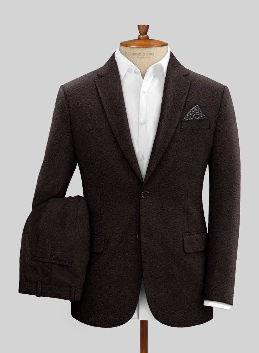 Italian Tweed Herringbone Urbano Suit - StudioSuits