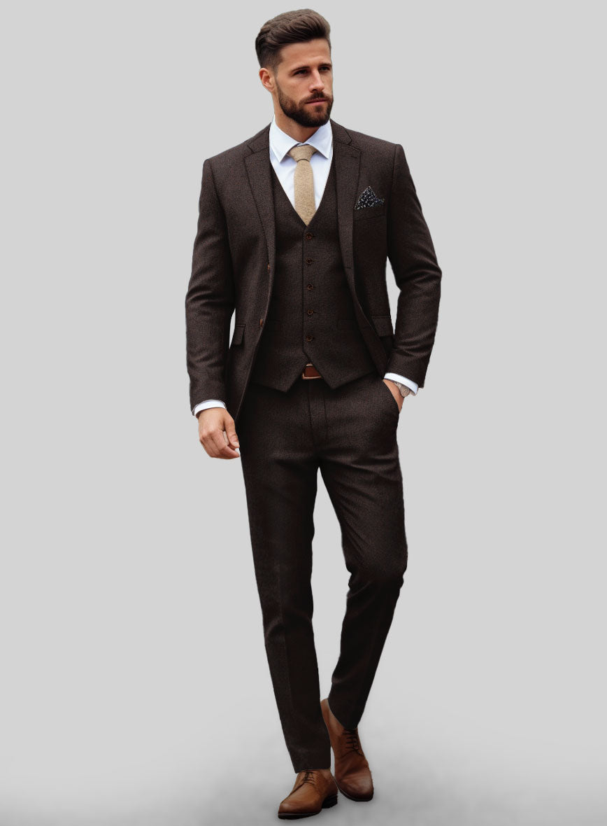 Italian Tweed Herringbone Urbano Suit - StudioSuits