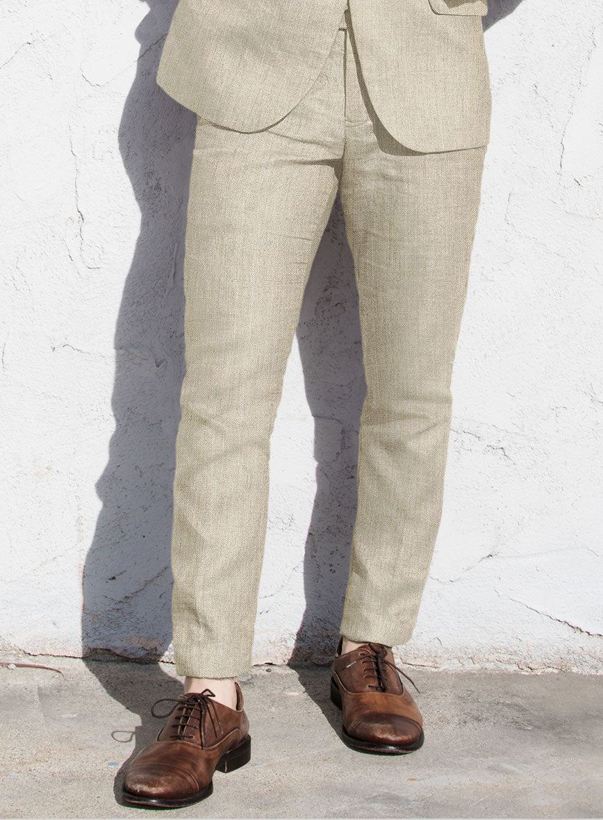 Italian Vintage Beige Linen Pants - StudioSuits